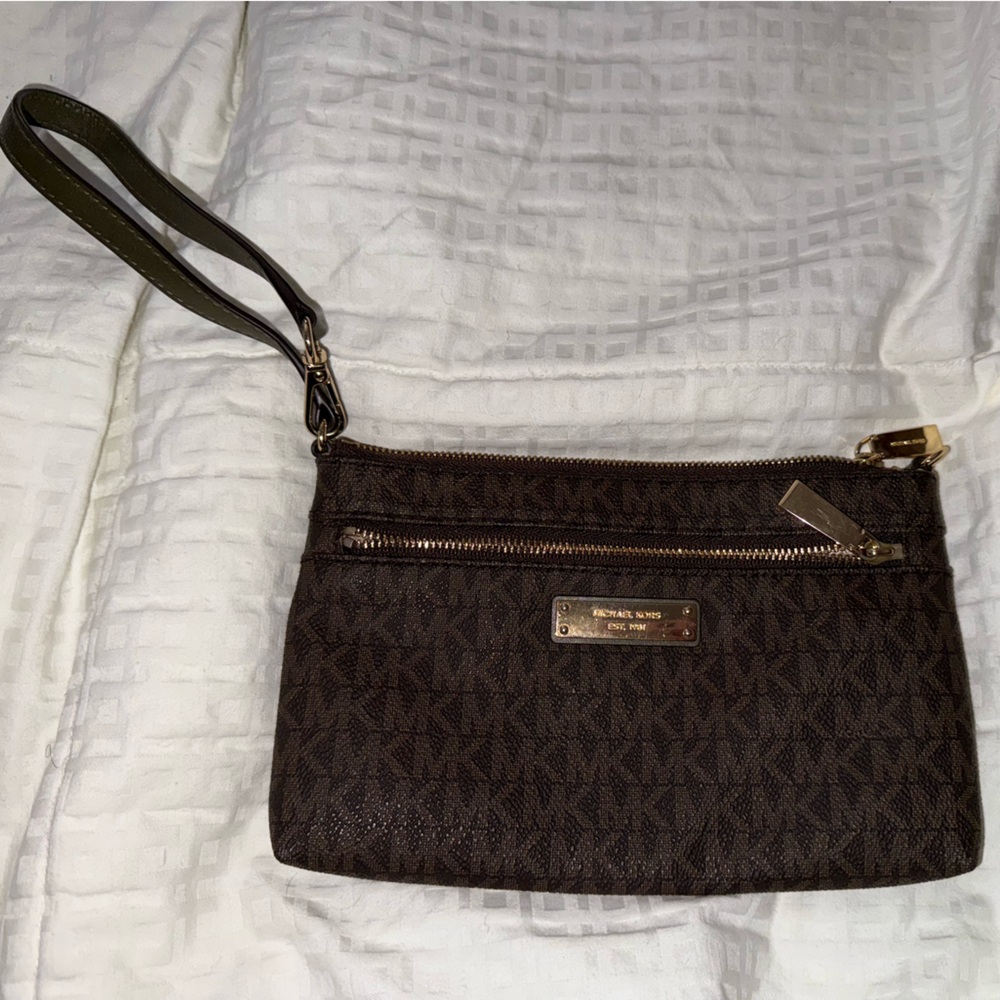 Michael Kors Dark Brown Wristlet Clutch